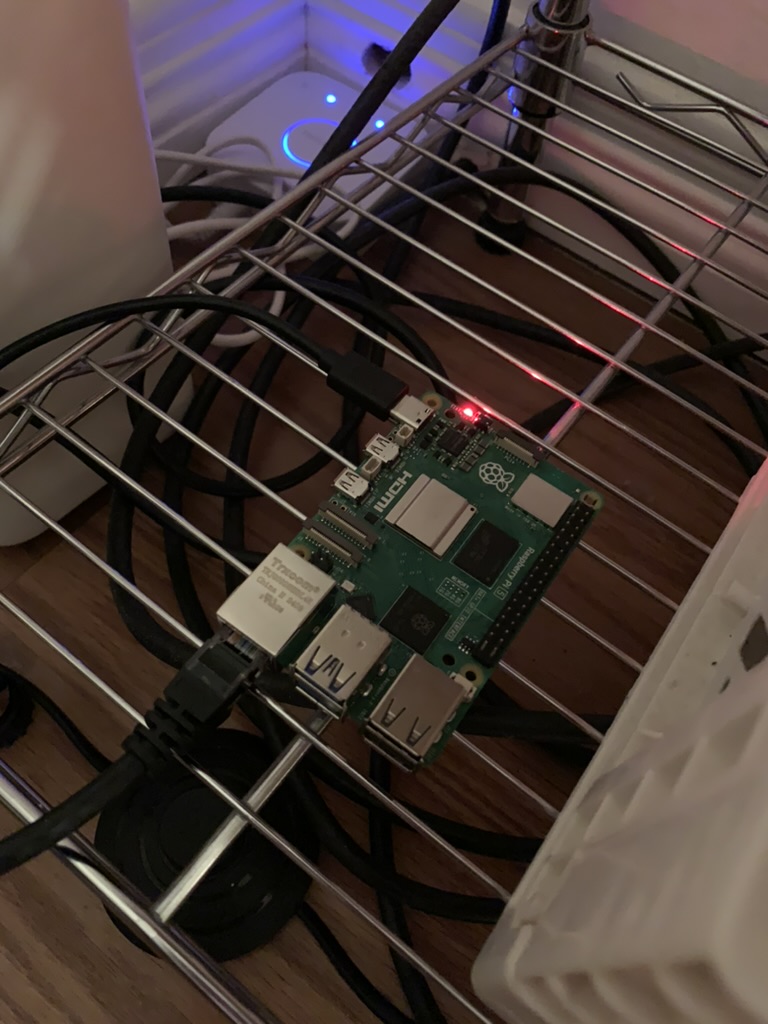 my server on the bookshelf (having a problem with the power supply at the moment this photo was taken)