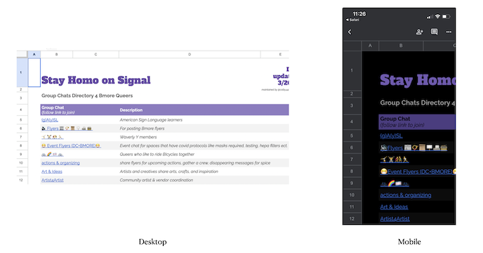 existing directory (on google drive, desktop + mobile view)
